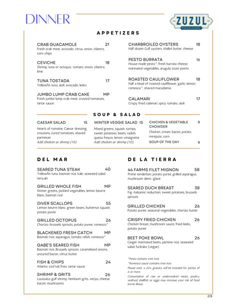 Zuzul coastal cuisine menu - See latest menus, most popular items and ratings for must-try restaurants in Shreveport. Order takeout and delivery directly from the places you love. Want to learn about our restaurant platform? Get a demo ... Zuzul Coastal Cuisine. 1370 East 70th Street, Shreveport. No reviews yet.